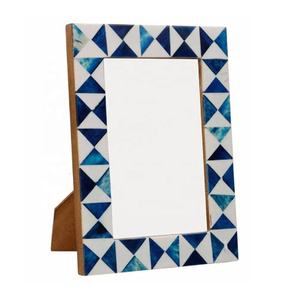 Handmade Bone Photo <b>Frame</b> Luxury White & Blue Inlay Tabletop Showcase Vintage Gifted Decorative <b>Picture</b> <b>Frame</b> for Home & Office - Product Image 6