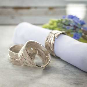 Hollow Silver Leaf Napkin Ring Customizable Designs handmade Elegant <b>Tissue</b> Rings For Table Decoration Food Contact Safe - Product Image 4