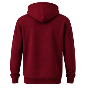 Men's Custom Burgundy Pullover <b>Hoodie</b> Fleece Sweatshirt Long Sleeve Regular Fit Drawstring Kangaroo Pocket Casual Streetwear OEM - Product Image 2