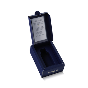 Caja de Cartón Rígido Azul Marino de Lujo con Cajón Deslizante de Papel Especial, Embalaje de Regalo Cosmético Personalizado para Polvos Sueltos - Product Image 3