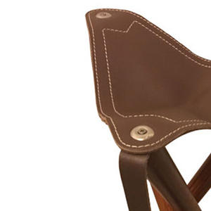 Taburete Trípode Plegable de Madera con Asiento de Cuero, Silla Portátil para Acampar, Pescar y Cazar al Aire Libre, Taburete de Caza Personalizado - Product Image 5