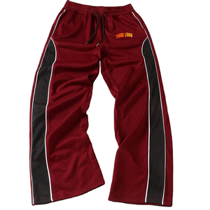 Pantalones de chándal personalizados para hombre, de peso pesado, con estampado de estrellas, estilo flare, con paneles de bloques, de pierna ancha, de tiro medio, estilo streetwear - Product Image 1