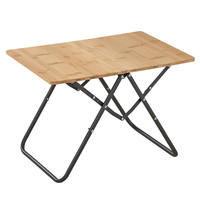Table de patio pliable en bambou massif Soho pour l'intérieur et l'extérieur, idéale pour le camping