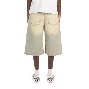 Pantalones Cortos Bermuda de Mezclilla para Hombre, Lavado Claro, con Diseño de Puntos con Lentejuelas, Cintura Media, Cierre de Botones, Estilo Casual, Tejido de Algodón - Product Image 2