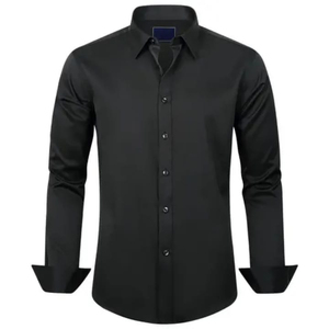 Camisa de vestir de lujo para hombre, mezcla de algodón, corte moderno, manga larga, con botones, para negocios, oficina, bodas, fiestas - Product Image 5