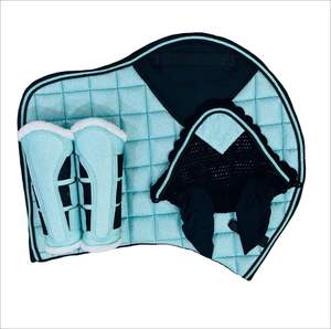 Juego de almohadillas para silla de montar con almohadilla acolchada brillante, botas de protección y red para las orejas - Product Image 4