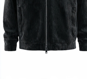 Veste en velours côtelé noire pour homme, col rabattu, fermeture à boutons - Product Image 4