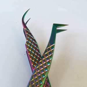 Pinzas para Pestañas de Acero Inoxidable con Punta de Fibra, Dentadas, con Opción de Logotipo Personalizado - Venta al por Mayor - Product Image 1