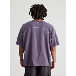 เสื้อยืดคอตตอนผู้ชายสไตล์สตรีทแวร์ทรงโอเวอร์ไซส์ แขนเสื้อแบบดรอปโชว์เดอร์ เนื้อผ้าหนา คุณภาพสูง แบบเรียบ รับผลิตตามแบบ OEM - Product Image 3