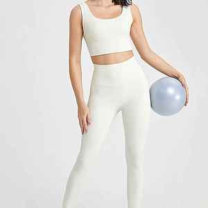 Unisex Yoga Sets Solid <b>Plus</b> <b>Size</b> Breathable High Quality Customized Washed <b>Belt</b> Lace Rhinestone Yoga Fitness Wear for Gym - Product Image 6