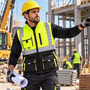 Gilet de sécurité haute visibilité de qualité supérieure avec tissu réfléchissant fluorescent, gilet de travail haute visibilité - Product Image 6