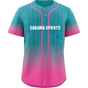 Dernier design de maillot de baseball pour hommes à prix avantageux, couleur unie, taille personnalisée, maillot de baseball en sublimation - Product Image 2