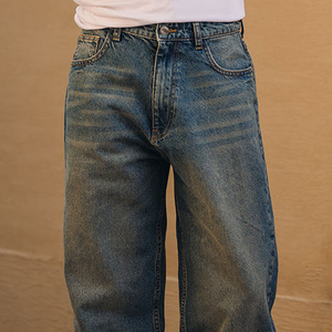 Pantalones Vaqueros de Mezclilla para Hombre OEM Winter Solid 2026, Corte Relajado, Pierna Recta, Casuales, Holgados, Transpirables, Estilo Hip Hop, a la Moda - Product Image 5