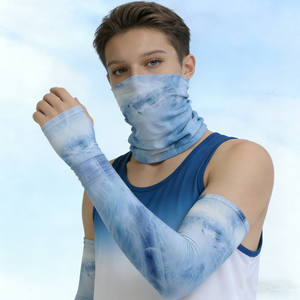 Toalla refrescante con logo personalizado para deportes, conjunto de pañuelo y diadema de microfibra con protección UV y mangas para brazos para correr en verano - Product Image 3