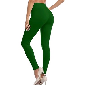 New Women's <b>High</b> Waist <b>Shine</b> Green <b>Leggings</b> No Yoga Pants for Sports Fitness Cropped Trousers for Gym Use OEM - Product Image 4