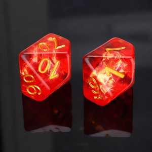 Red Transparent Resin Angel Craft <b>Dice</b> <b>Set</b> 7 Piece Polyhedral RPG Gaming <b>Dice</b> with Gold Numbers for DND - Product Image 3