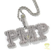 Collar con Colgante de Letra 'BC' Personalizado, Cadena de Cuerda con Diamantes Cultivados en Laboratorio, Joyería Hip Hop, Color Dorado
