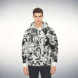 Sudadera con Capucha Extra Grande de Doble Capa de Forro Polar de Poliéster/Algodón, Ligera, Transpirable, Antiarrugas y Ecológica de Alta Calidad para Hombre - Product Image 1