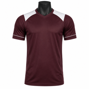 Camiseta de Fútbol Personalizada con Cuello en V, Manga Corta, Transpirable, de Secado Rápido, para Entrenamiento Deportivo, Venta al Por Mayor - Product Image 1