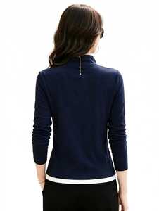 Sudadera Unisex de Forro Polar con Cuello Alto y Cierre de Cremallera de un Cuarto, Color Azul Marino, Marca Oneten Apparel, con Logotipo Bordado, Servicio OEM - Product Image 3