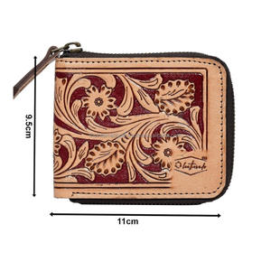 Cartera occidental de cuero genuino de grano completo de alta calidad para hombres de ágata - Product Image 3