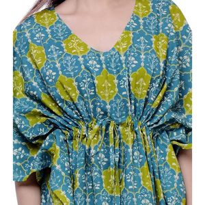 Vestido maxi tipo caftán de algodón con estampado floral para mujer – Vestido holgado de maternidad para mayor comodidad en verano - Product Image 3