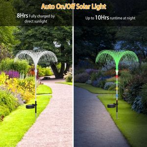 Set di 4 Luci Solari da Giardino IP44 Impermeabili, Lampade Notturne a Forma di Medusa con 7 Colori Cangianti, Alimentate dalla Luce Solare - Product Image 5