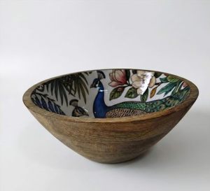 Luxury Handmade Polished <b>Mango</b> <b>Wood</b> Bohemian Design Eco-Friendly & Dishwasher Safe Decorative Serving <b>Bowl</b> - Product Image 1