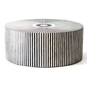 High Quality Modern Design Bone Inlay Round End <b>Table</b> Handmade Drum Side <b>Stool</b> Coffee <b>Table</b> Elegant Bone Inlay Round Side <b>Table</b> - Product Image 5