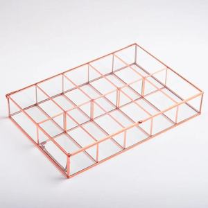 Modern Metal Frame Transparent Glass Storage <b>Box</b> Luxury Jewelry Organizer Clear <b>Trinket</b> Holder Decorative Keepsake Container <b>Box</b> - Product Image 4