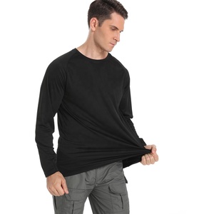 Men's Light Blue Long Sleeve <b>Fishing</b> Shirt UPF 50 Quick Dry Solid Color Pullover Top 100% Polyester Outdoor Wear - Product Image 2