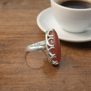 Unique Design Carnelian Gemstone <b>Ring</b> 925 Sterling Silver Rose Gold Yellow Gold Plated Oval Cabochon Handmade <b>Statement</b> Jewelry - Product Image 5