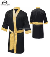 Robe de boxe Onstyle Sports pour homme, en cuir satiné respirant, écologique, durable, avec fermeture éclair intégrale et cordon de serrage