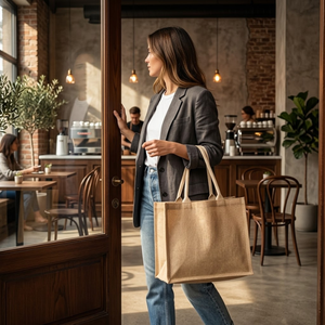 Bolsa de Compras Reutilizable Tejida de Yute Ecológica |   Bolsa de Transporte con Diseño Impreso Biodegradable al Mejor Precio |   Calidad Premium para Uso Diario - Product Image 2
