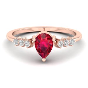 REYES Luxurious 925 Sterling Silver GRA Certified Moissanite <b>Rings</b> For Women <b>Dainty</b> Pear Cut 0.75 Carat Ruby Gemstone Jewelry - Product Image 6