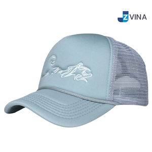 Custom Logo Embroidered Mesh Trucker <b>Hat</b> Adjustable Curved Brim Unisex Polyester Sunshade <b>Cap</b> for Outdoor Travel - Product Image 3