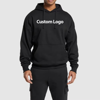 Sweat-shirt d'hiver pour homme de haute qualité, 100% coton French Terry, logo personnalisé, motif uni, coupe ample, sans cordon, avec poche