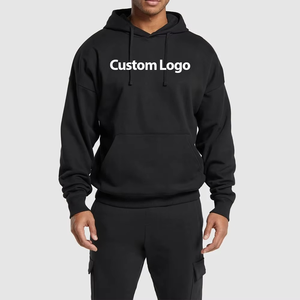 Sudadera con Capucha de Algodón Francés de Alta Calidad para Hombre, con Logotipo Personalizado, Diseño Sólido, Talla Grande, Sin Cordones - Product Image 1