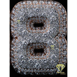 Collar de Lujo Personalizado con Letra HSB, Estilo Hip Hop, con Incrustaciones de Diamantes Cultivados en Laboratorio, Colgante con Inicial Personalizada, en Rodio, Oro y Plata de Ley - Product Image 3