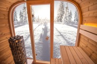 Outdoor Traditionelle Sauna aus Massivholz mit Saunasteinen, Anpassbare Trockensauna-Kabine für den Garten in Verschiedenen Stilen, Großformatig