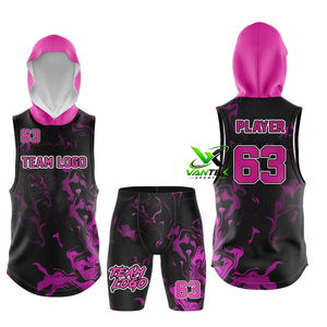 Vantex Sports <b>Men's</b> Hooded Basketball Jersey and <b>Shorts</b> Set Green <b>Camo</b> Sublimated 100% Polyester Sportswear Model VS-MJ-527 - Product Image 5