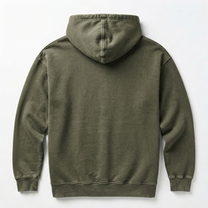 Sweat à capuche vert olive personnalisé pour homme, motif montagne, streetwear outdoor, mode, vêtements en gros OEM ODM - Product Image 4