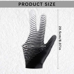 Vente flash - Gants de snooker professionnels à 3 doigts, logo personnalisé, gants de billard unisexes pour les joueurs gauchers et droitiers - Product Image 2