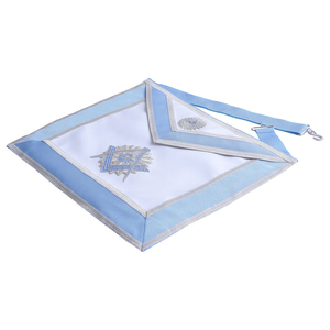 Master Mason Blue Lodge <b>Apron</b> - Light Blue & <b>White</b> With Embroidery durable materials and classic ceremonial style Cheap Price - Product Image 3