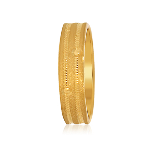 Classic Yellow <b>Gold</b> Plated Textured Edge Band <b>Ring</b> for <b>Men</b> Minimalist Plain Wedding Engagement Jewelry Wholesale - Product Image 3