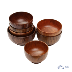 [AVAILABLE] Eco-Friendly BPA Free Wooden <b>Bowl</b> Modern Minimalist Smooth Polished Kitchen Dining Table Home Resort <b>Blue</b> Lotus Farm - Product Image 1