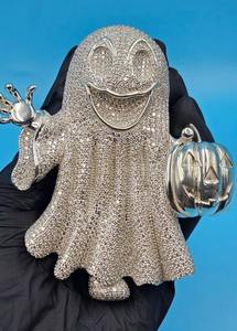 Colgante de Plata de Ley con Diseño de Fantasma de Dibujos Animados, Estilo Hip Hop, con Moissanita y Diamante de Corte Redondo, Joyería Fina para Fiesta de Halloween, Colgantes y Amuletos - Product Image 2