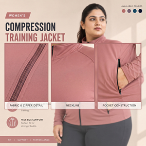 Women's Plus Size <b>Compression</b> Training Jacket Full Zip Stand Collar Sportswear Top Ladies Spandex Polyester Yoga Fitness Jacket - Product Image 6
