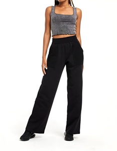 Women’s High <b>Waist</b> Loose Sweatpants Wide Leg Casual <b>Trousers</b> Soft Stretch Lounge Joggers Minimal Style Comfortable Bottoms - Product Image 3