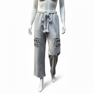 Fabricants sur mesure de tissus polaires de haute qualité, pantalon de jogging décontracté d'hiver surdimensionné pour hommes avec broderie et strass - Product Image 4